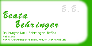 beata behringer business card